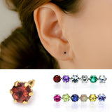 K18/Pt Birth Stone Prong XS