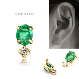 K18 Colored Stone Oval