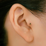 K18/Pt Black Diamond Dot XS