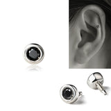 K18/Pt Black Diamond Dot XS