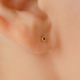 K18/Pt Black Diamond Dot XS