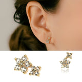 K10 Topaz Diamond Flower