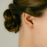 K10 Topaz Diamond Flower