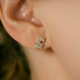 K10 Topaz Diamond Flower