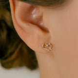 K10 Topaz Diamond Heart