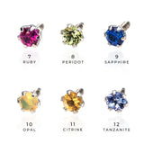 K18/Pt Birth Stone Prong XS