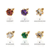 K18/Pt Birth Stone Prong XS