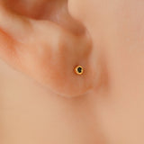 K18/Pt Black Diamond Dot XS