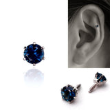 ダークブルートルマリン軟骨ピアス