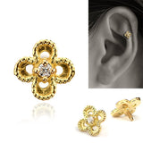 18金フラワーボディピアス