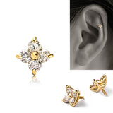 K18/Pt Diamond Flower