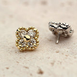 K18/Pt Diamond Flower