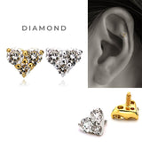 K18/Pt Diamond Heart