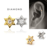 六芒星ダイヤモンドピアス