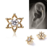 K18六芒星ボディピアス