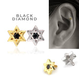 六芒星ブラックダイヤボディピアス