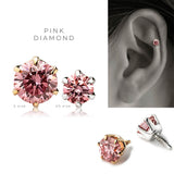 K18/Pt Lab Diamond Prong