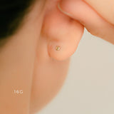 K18/Pt Labret Stud 14G/16G