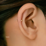 K18/Pt Labret Stud 14G/16G