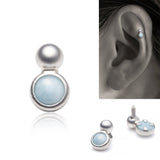 可愛いラリマー軟骨ピアス