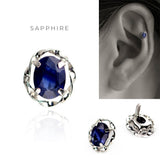 K18/Pt Oval Coloredstone