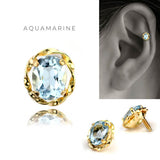 K18/Pt Oval Coloredstone