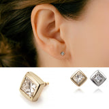 K18/Pt Princesscut Diamond