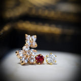 レッドスピネルピアス