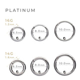 K18/Pt Segment Ring Barbell 14G/16G
