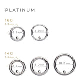 K18/Pt Segment Ring Barbell 14G/16G