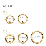 K18/Pt Segment Ring Barbell 14G/16G