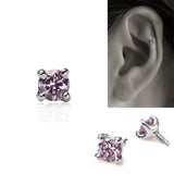 プラチナピンクダイヤモンド軟骨ピアス