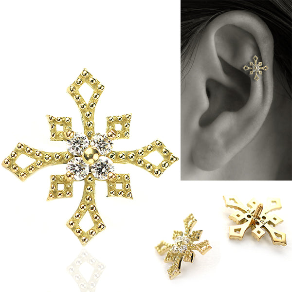 K18 Diamond Cross