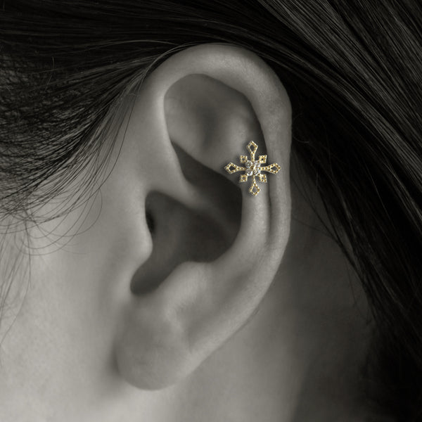 K18 Diamond Cross