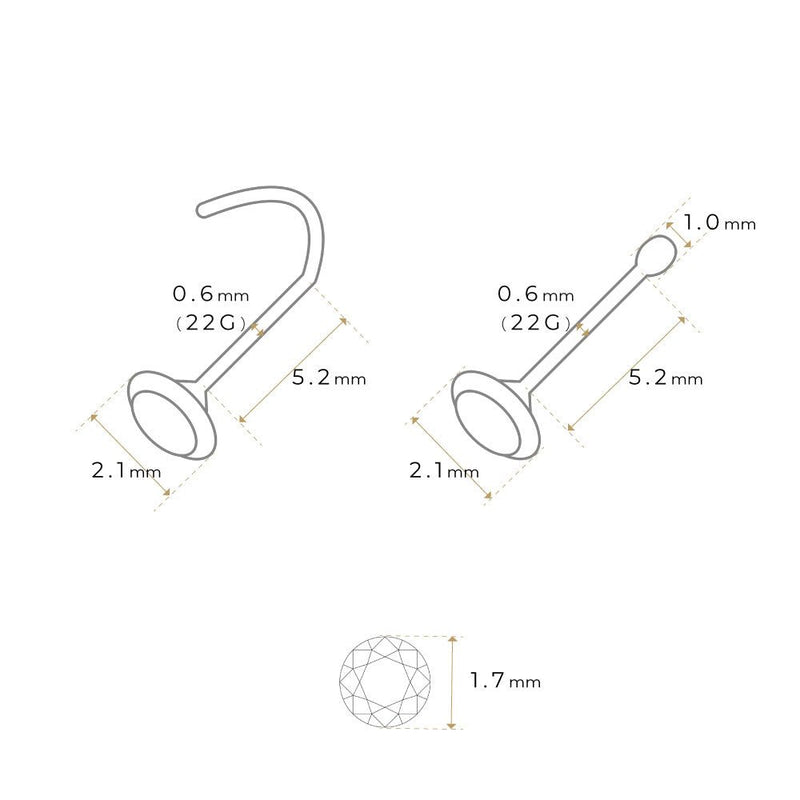 K18/Pt Diamond Nostril