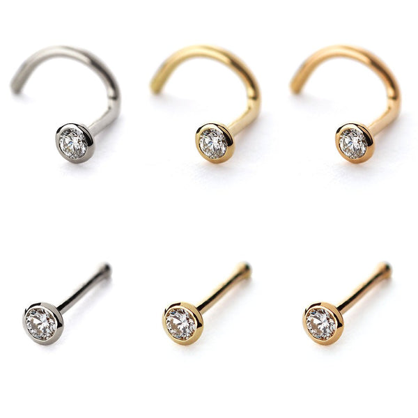 K18/Pt Diamond Nostril