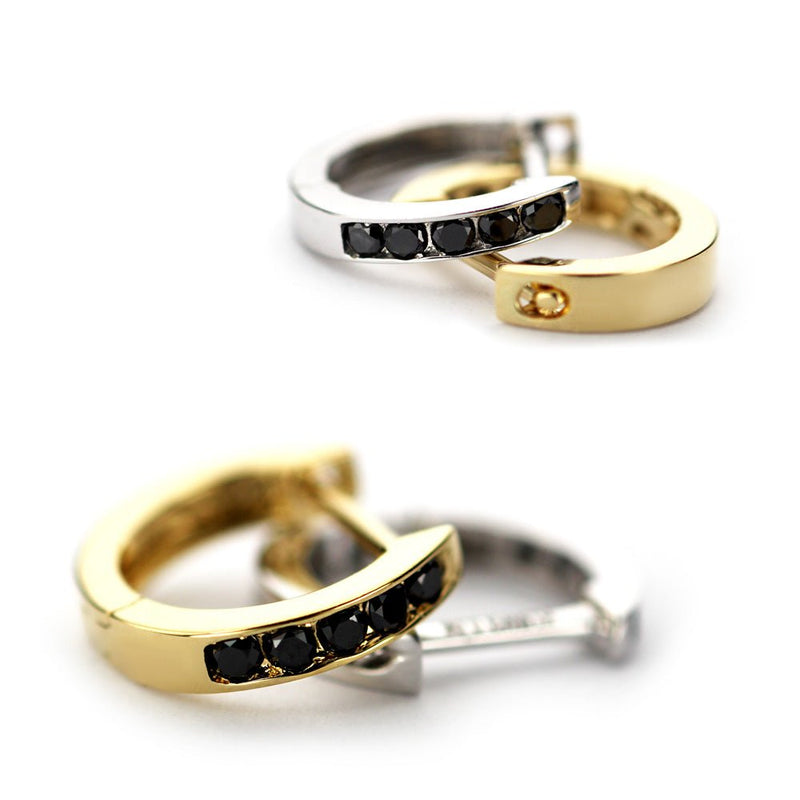 K18 Black Diamond Hoop