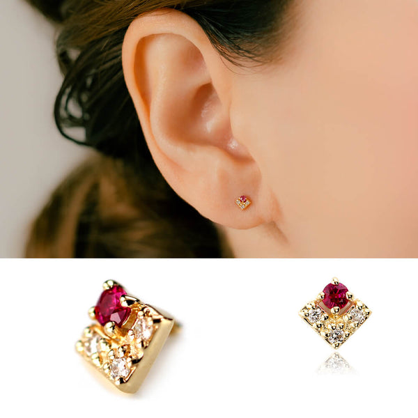 K18 Ruby Diamond