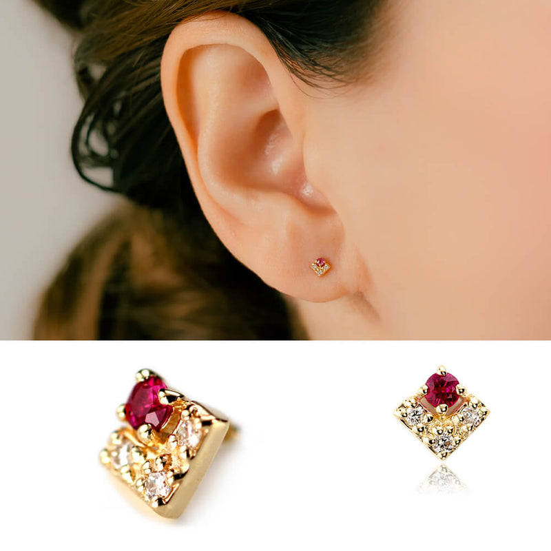 K18 Ruby Diamond
