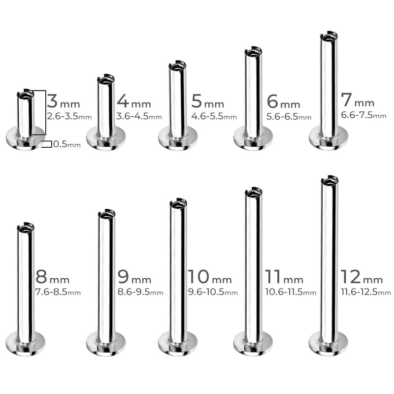 K18/Pt Labret Stud 14G/16G