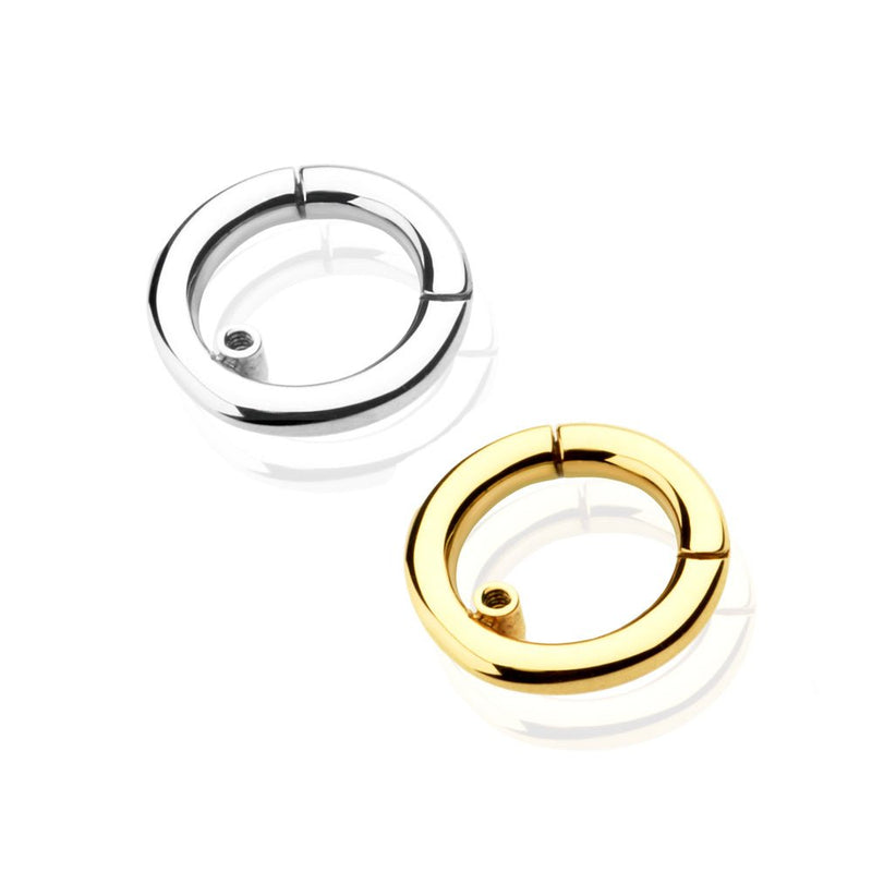 K18/Pt Segment Ring Barbell 14G/16G