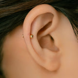 K18/Pt Black Diamond Dot