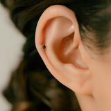K18/Pt Black Diamond Dot