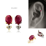 K18 Colored Stone Oval