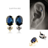 K18 Colored Stone Oval