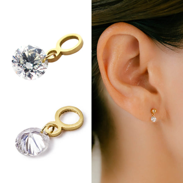 K18/Pt Diamond Charm