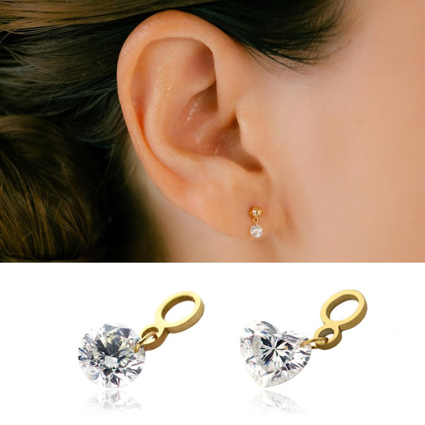 K18/Pt Diamond Charm