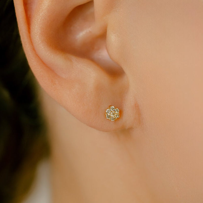 K18/Pt Diamond Flower