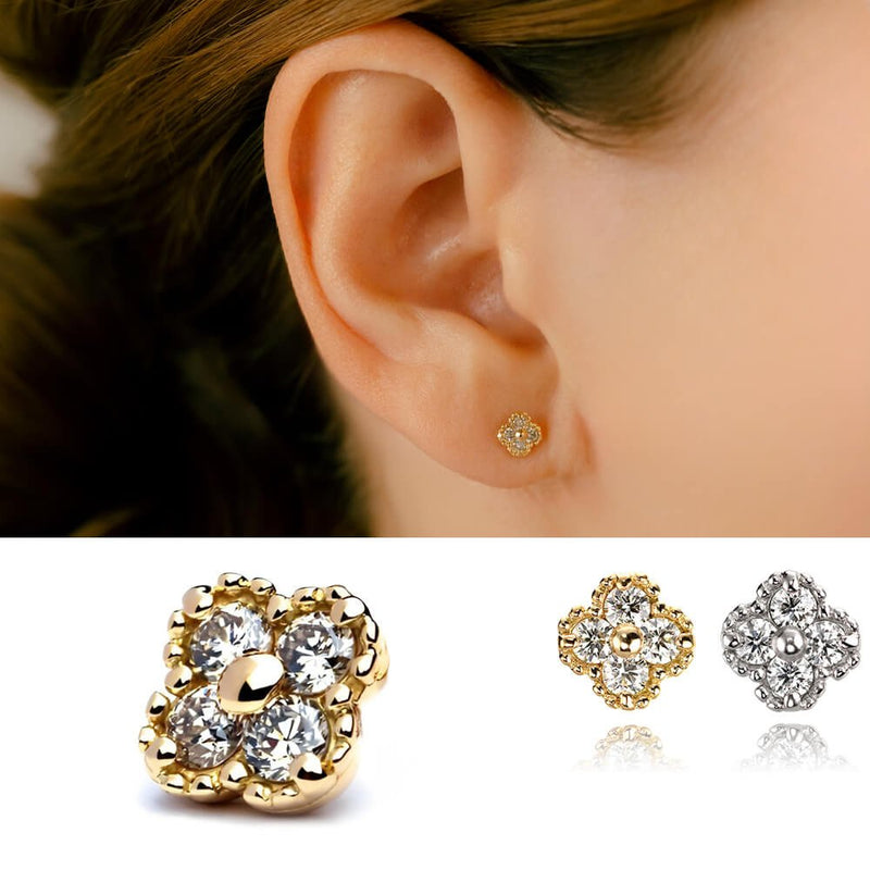 K18/Pt Diamond Flower