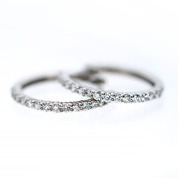 K18/Pt Diamond Hoop
